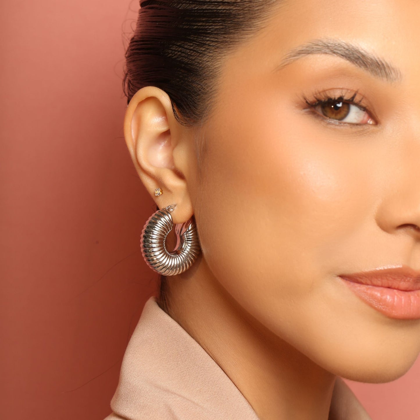 Silver Lia Hoops