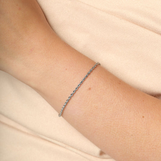 Silver Ruby Chain Bracelet