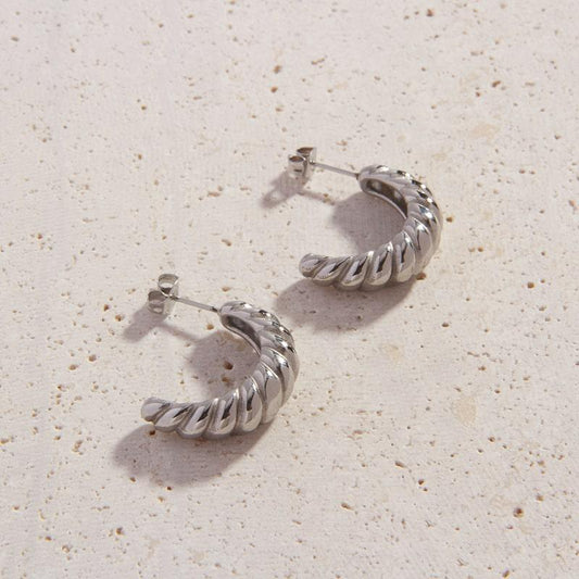 Silver Athena Hoops