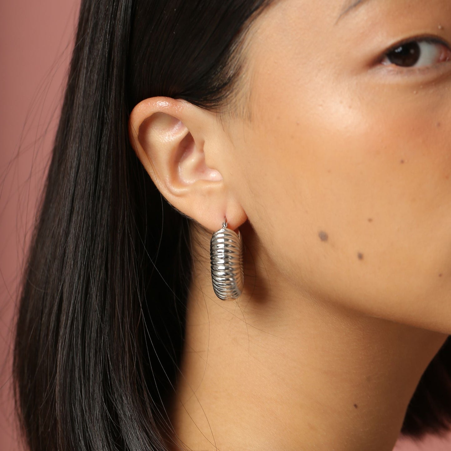 Silver Lia Hoops